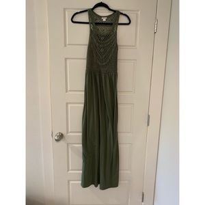 Olive Green Boho Maxi Dress